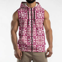 Akala Palaka Quilt Hawaii Sleeveless Zip Hoodie Hawaiian Tropical Monstera Sea Turtle LT14 - Polynesian Pride