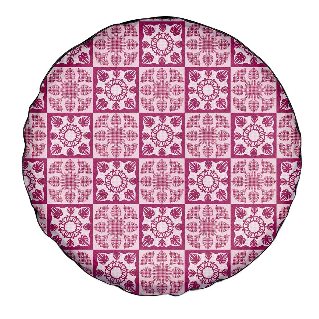 Akala Palaka Quilt Hawaii Spare Tire Cover Hawaiian Tropical Monstera Sea Turtle
