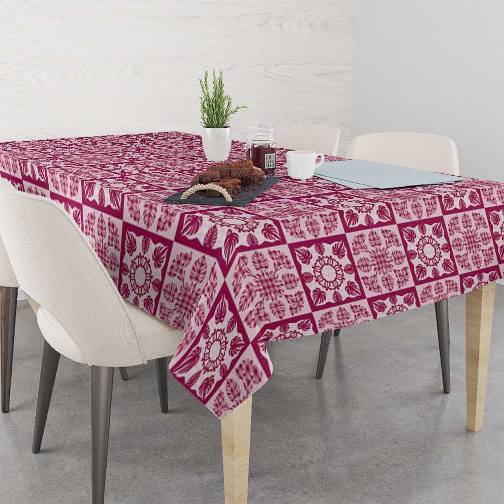 Akala Palaka Quilt Hawaii Tablecloth Hawaiian Tropical Monstera Sea Turtle