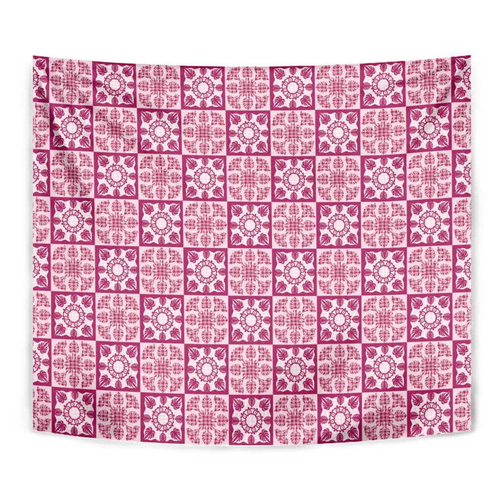 Akala Palaka Quilt Hawaii Tapestry Hawaiian Tropical Monstera Sea Turtle