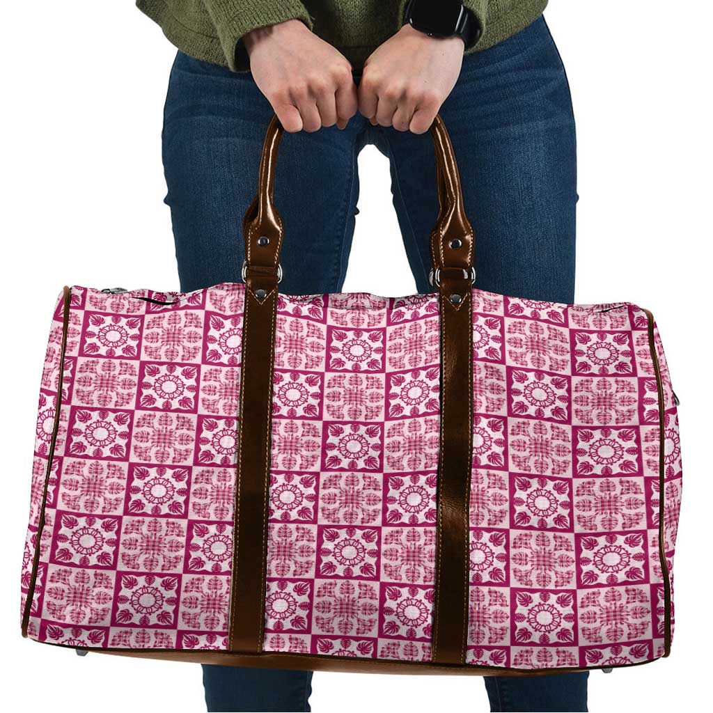 Akala Palaka Quilt Hawaii Travel Bag Hawaiian Tropical Monstera Sea Turtle