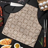 Beige Palaka Quilt Hawaii Apron Hawaiian Tropical Monstera Sea Turtle LT14 Beige - Polynesian Pride