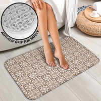 Beige Palaka Quilt Hawaii Bathroom Set Hawaiian Tropical Monstera Sea Turtle LT14 - Polynesian Pride
