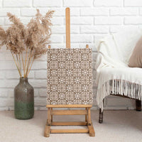 Beige Palaka Quilt Hawaii Canvas Wall Art Hawaiian Tropical Monstera Sea Turtle