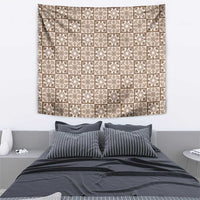 Beige Palaka Quilt Hawaii Tapestry Hawaiian Tropical Monstera Sea Turtle LT14 - Polynesian Pride