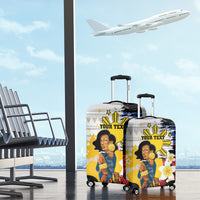 Personalised Philippines Women's Day Luggage Cover Filipino Golden Sun With Polynesian Pattern
