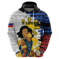 Personalised Philippines Women's Day Zip Hoodie Filipino Golden Sun With Polynesian Pattern LT14 - Polynesian Pride