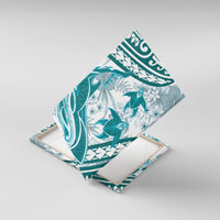 Cyan Polynesia Canvas Wall Art Polynesian Turtle Shark Tattoo Tropical Vintage