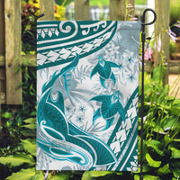 Cyan Polynesia Garden Flag Polynesian Turtle Shark Tattoo Tropical Vintage LT14 Garden Flag Cyan - Polynesian Pride