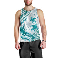 Cyan Polynesia Men Tank Top Polynesian Turtle Shark Tattoo Tropical Vintage LT14 - Polynesian Pride