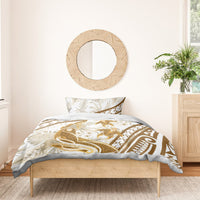Gold Polynesia Bedding Set Polynesian Turtle Shark Tattoo Tropical Vintage