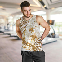 Gold Polynesia Men Tank Top Polynesian Turtle Shark Tattoo Tropical Vintage LT14 Gold - Polynesian Pride
