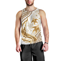Gold Polynesia Men Tank Top Polynesian Turtle Shark Tattoo Tropical Vintage LT14 - Polynesian Pride