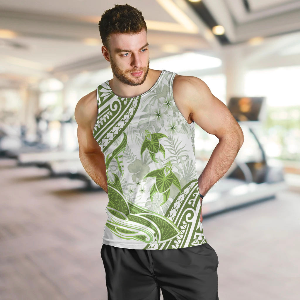 Lime Green Polynesia Men Tank Top Polynesian Turtle Shark Tattoo Tropical Vintage LT14 Lime Green - Polynesian Pride