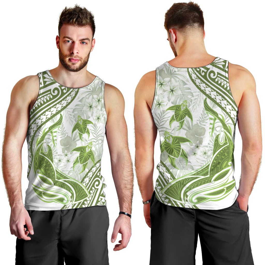 Lime Green Polynesia Men Tank Top Polynesian Turtle Shark Tattoo Tropical Vintage LT14 - Polynesian Pride