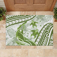 Lime Green Polynesia Rubber Doormat Polynesian Turtle Shark Tattoo Tropical Vintage LT14 - Polynesian Pride