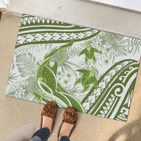Lime Green Polynesia Rubber Doormat Polynesian Turtle Shark Tattoo Tropical Vintage LT14 - Polynesian Pride