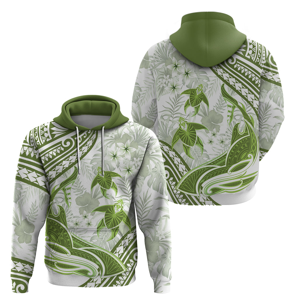 Lime Green Polynesia Zip Hoodie Polynesian Turtle Shark Tattoo Tropical Vintage LT14 - Polynesian Pride