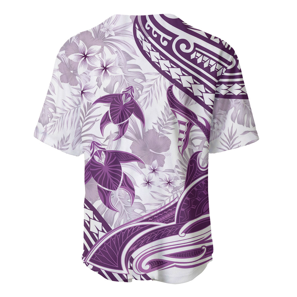 Purple Polynesia Baseball Jersey Polynesian Turtle Shark Tattoo Tropical Vintage LT14 - Polynesian Pride