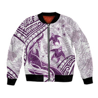 Purple Polynesia Bomber Jacket Polynesian Turtle Shark Tattoo Tropical Vintage LT14 Unisex Purple - Polynesian Pride