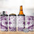 Purple Polynesia 4 in 1 Can Cooler Tumbler Polynesian Turtle Shark Tattoo Tropical Vintage