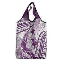 Purple Polynesia Grocery Bag Polynesian Turtle Shark Tattoo Tropical Vintage