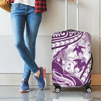 Purple Polynesia Luggage Cover Polynesian Turtle Shark Tattoo Tropical Vintage LT14 - Polynesian Pride