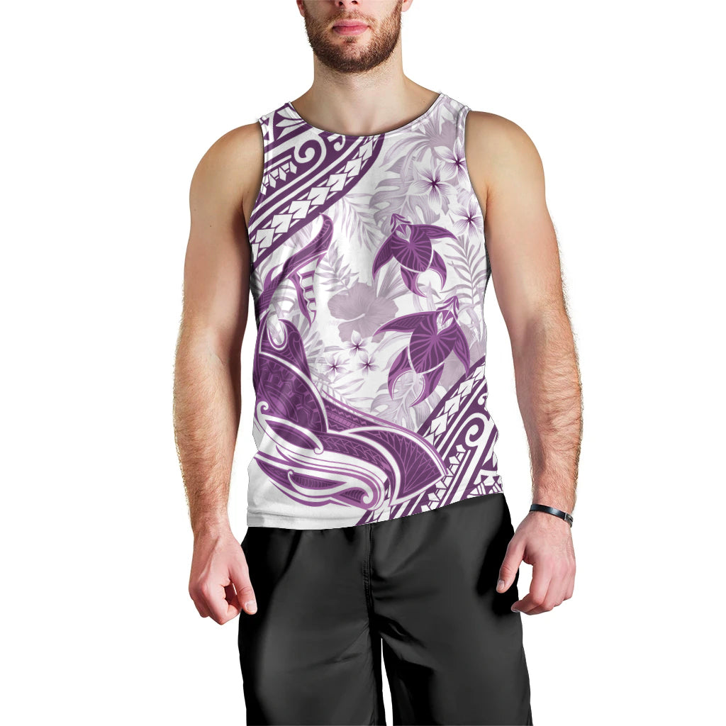 Purple Polynesia Men Tank Top Polynesian Turtle Shark Tattoo Tropical Vintage LT14 - Polynesian Pride