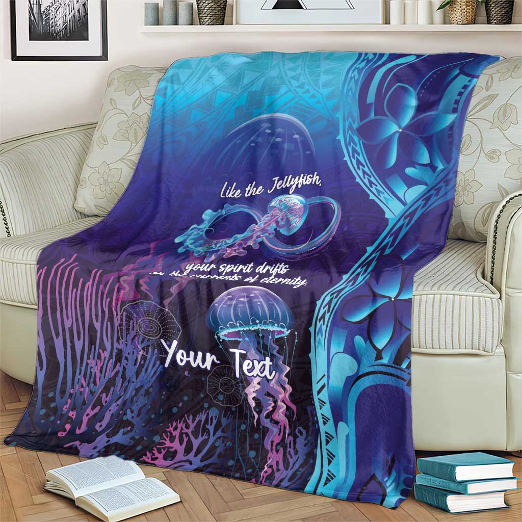 Polynesia Jellyfish Memorial Personalised Blanket Infinity Jellies Polynesian Pattern