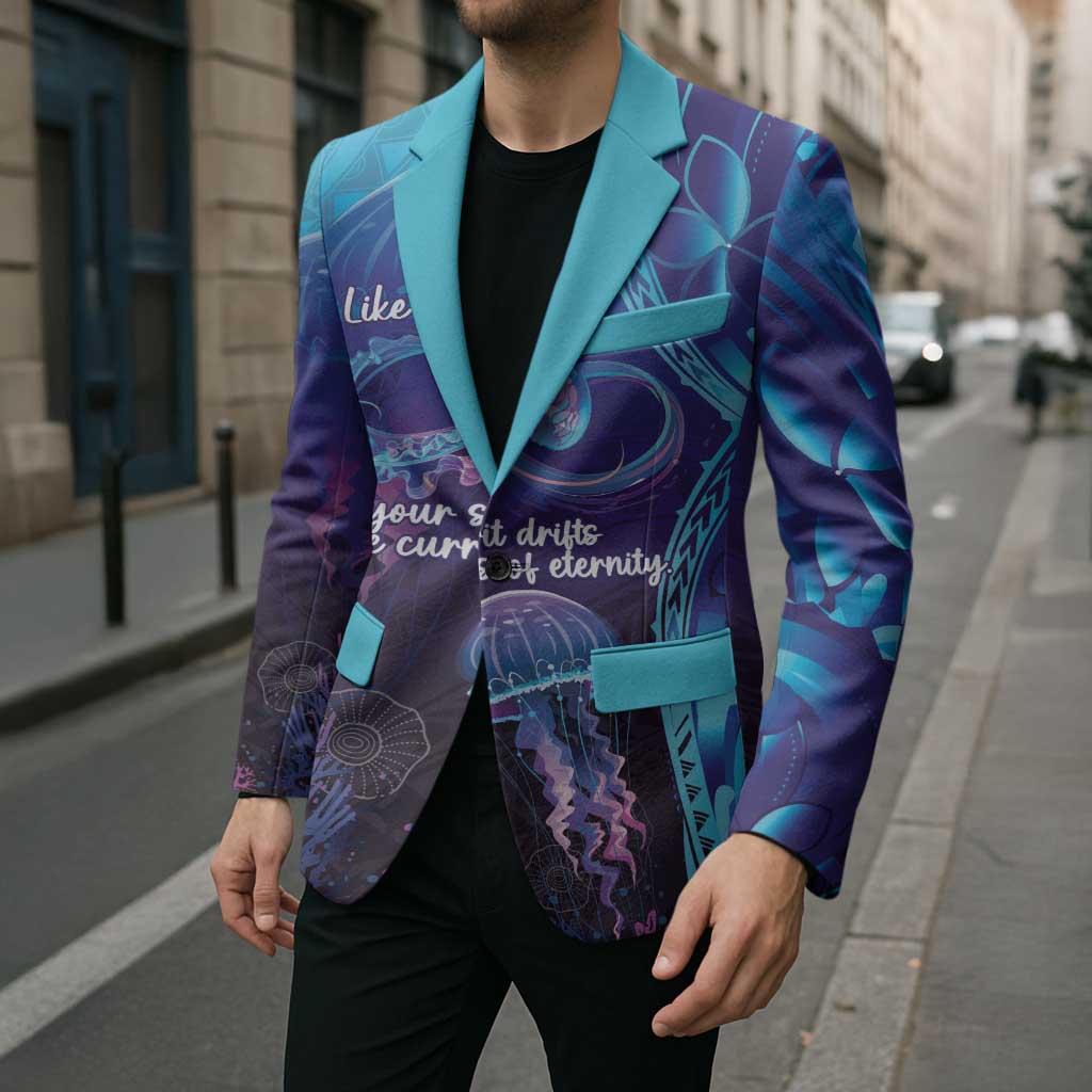 Polynesia Jellyfish Memorial Personalised Blazer Infinity Jellies Polynesian Pattern