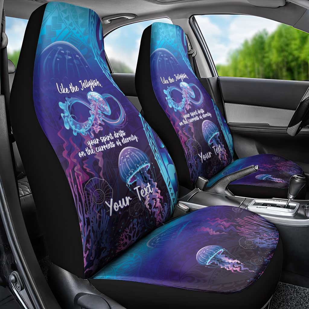 Polynesia Jellyfish Memorial Personalised Car Seat Cover Infinity Jellies Polynesian Pattern