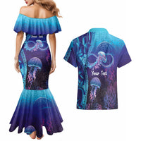 Polynesia Jellyfish Memorial Personalised Couples Matching Mermaid Dress and Hawaiian Shirt Infinity Jellies Polynesian Pattern LT14 - Polynesian Pride