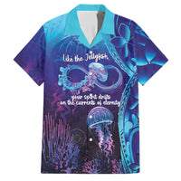 Polynesia Jellyfish Memorial Personalised Family Matching Puletasi and Hawaiian Shirt Infinity Jellies Polynesian Pattern LT14 Dad's Shirt - Short Sleeve Purple - Polynesian Pride