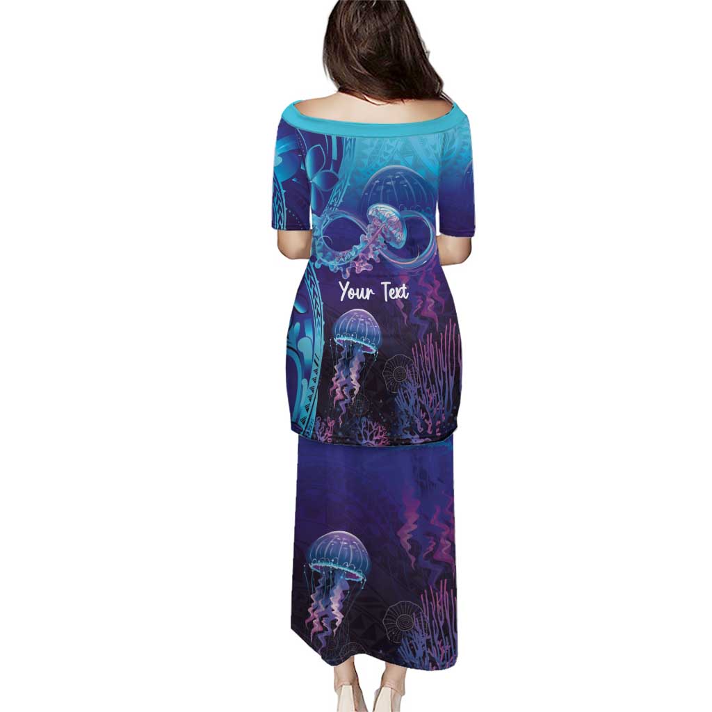 Polynesia Jellyfish Memorial Personalised Family Matching Puletasi and Hawaiian Shirt Infinity Jellies Polynesian Pattern LT14 - Polynesian Pride