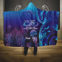 Polynesia Jellyfish Memorial Personalised Hooded Blanket Infinity Jellies Polynesian Pattern