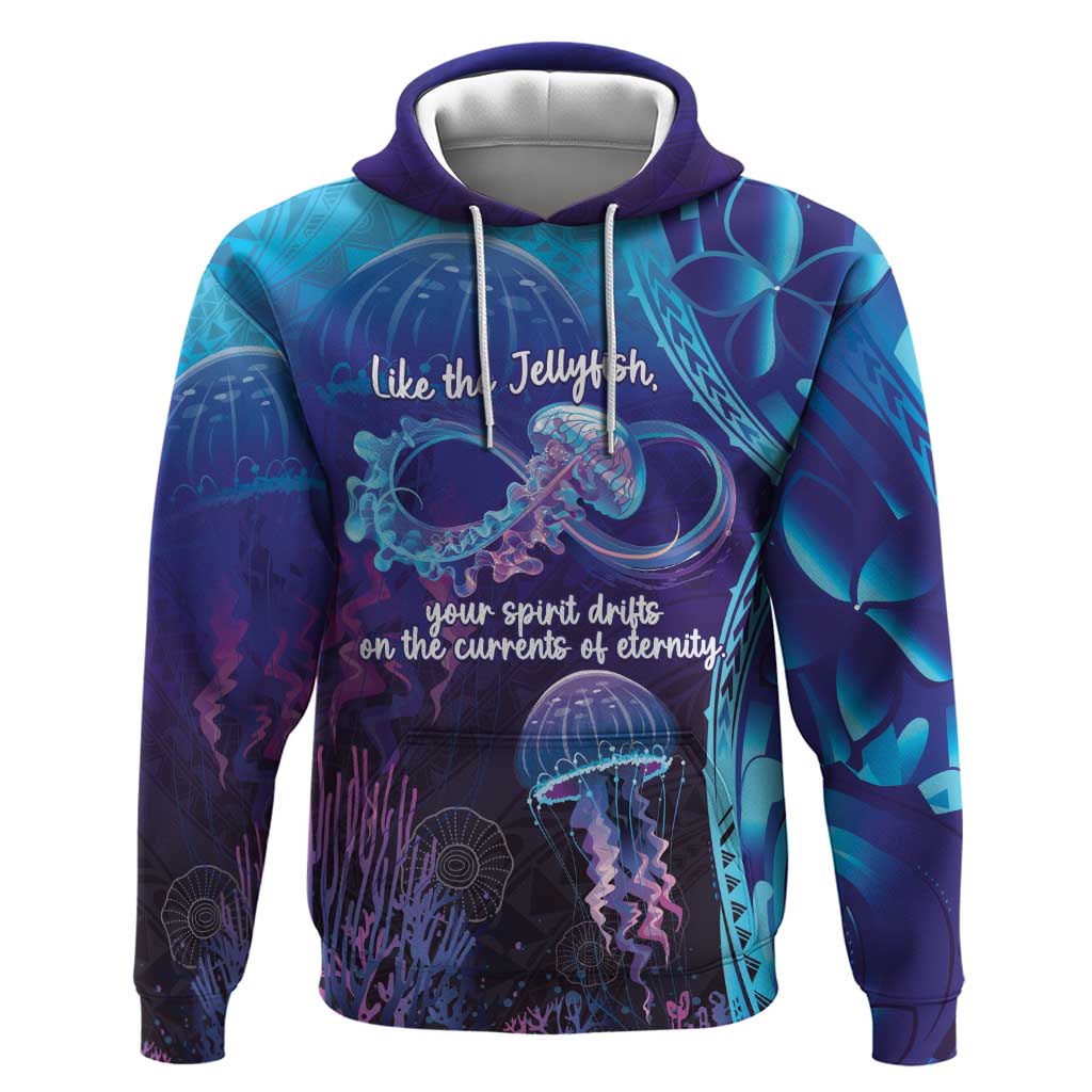 Polynesia Jellyfish Memorial Personalised Hoodie Infinity Jellies Polynesian Pattern