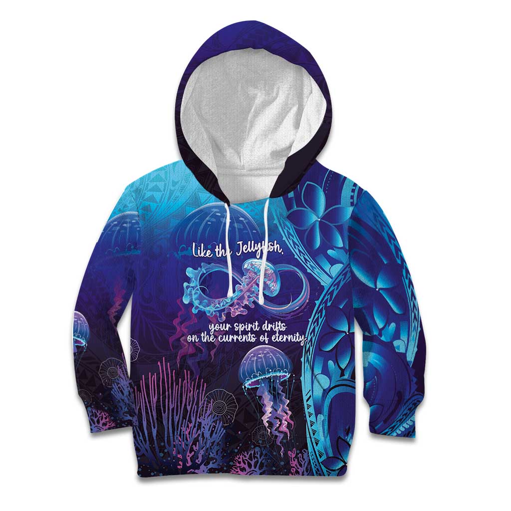 Polynesia Jellyfish Memorial Personalised Kid Hoodie Infinity Jellies Polynesian Pattern