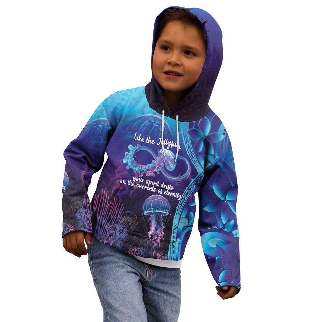 Polynesia Jellyfish Memorial Personalised Kid Hoodie Infinity Jellies Polynesian Pattern