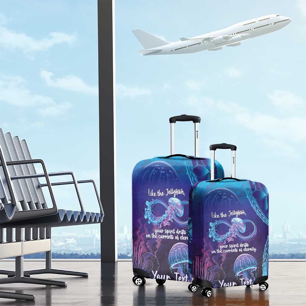 Polynesia Jellyfish Memorial Personalised Luggage Cover Infinity Jellies Polynesian Pattern