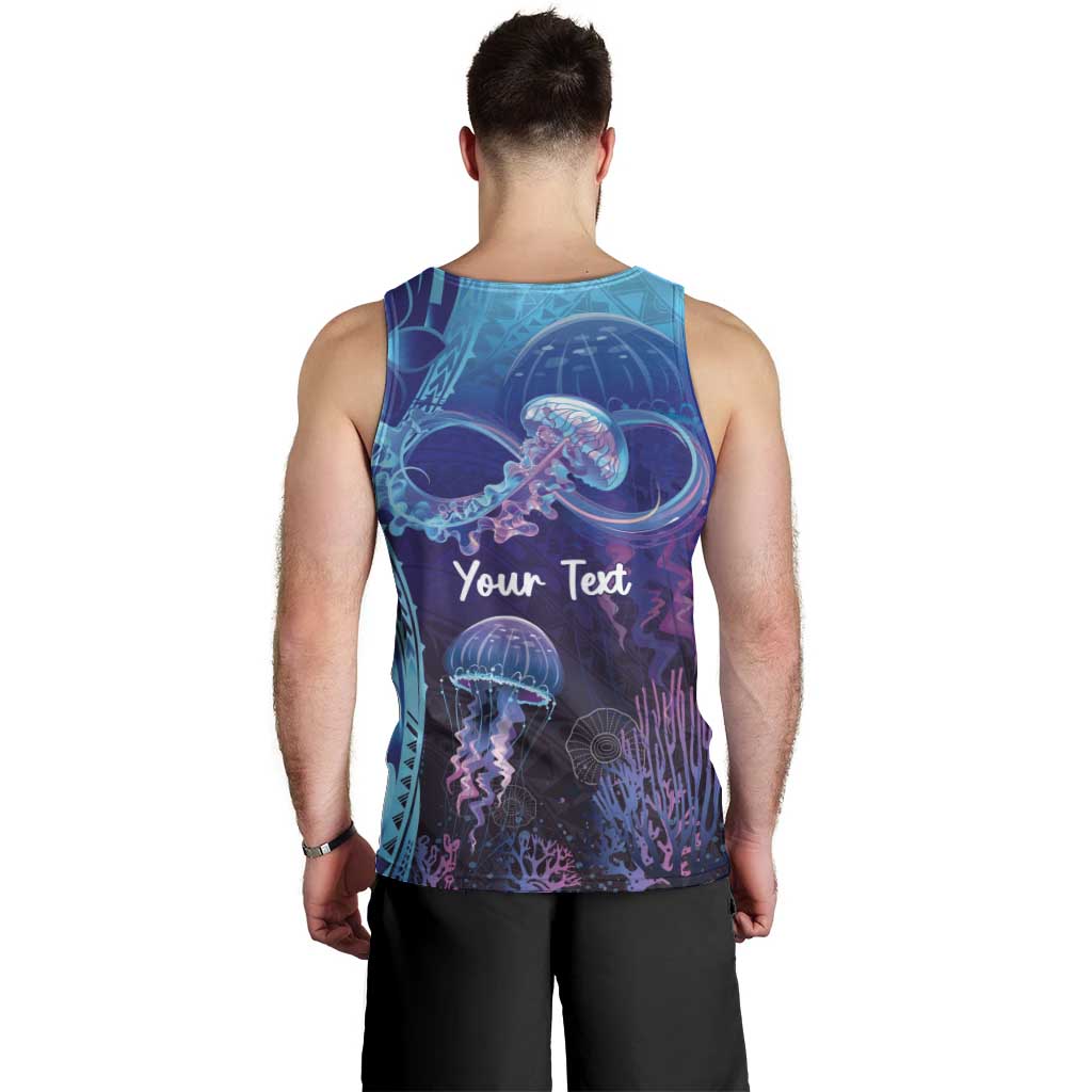 Polynesia Jellyfish Memorial Personalised Men Tank Top Infinity Jellies Polynesian Pattern