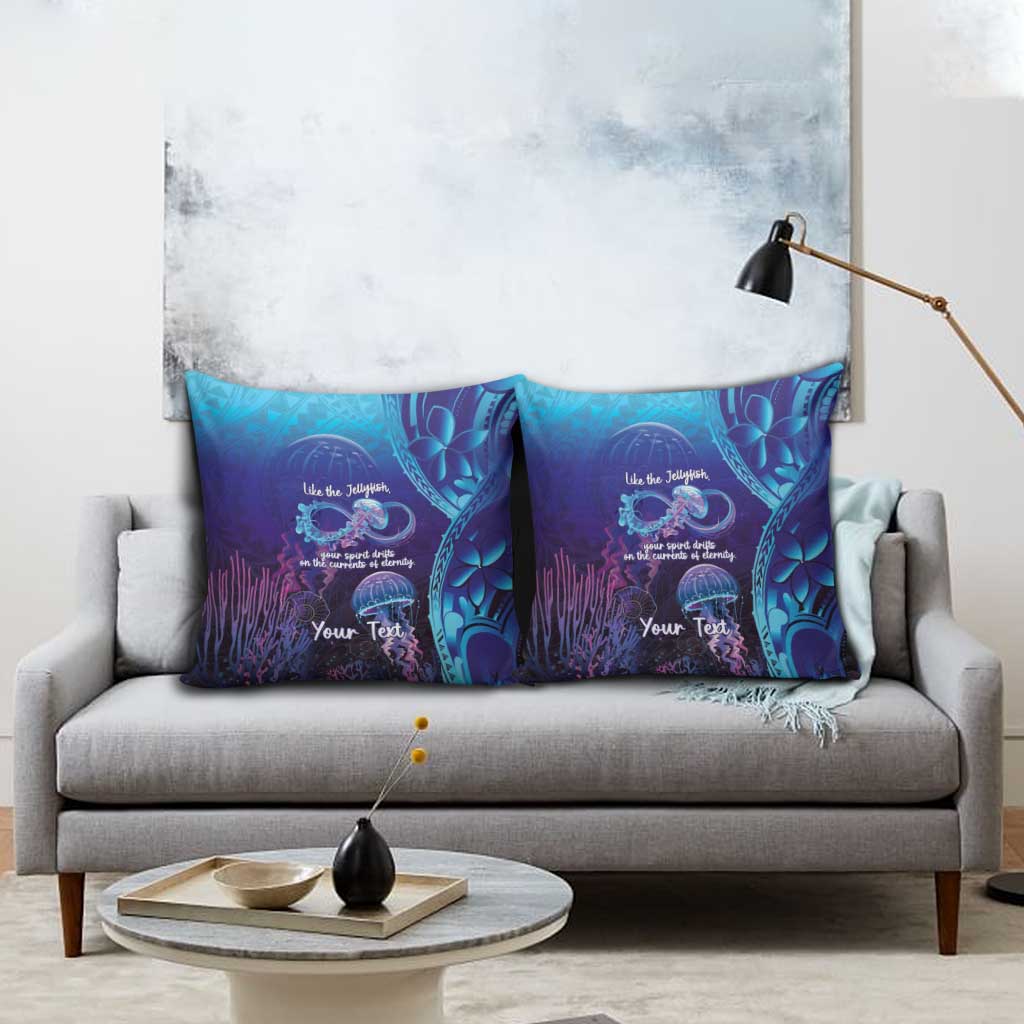 Polynesia Jellyfish Memorial Personalised Pillow Cover Infinity Jellies Polynesian Pattern