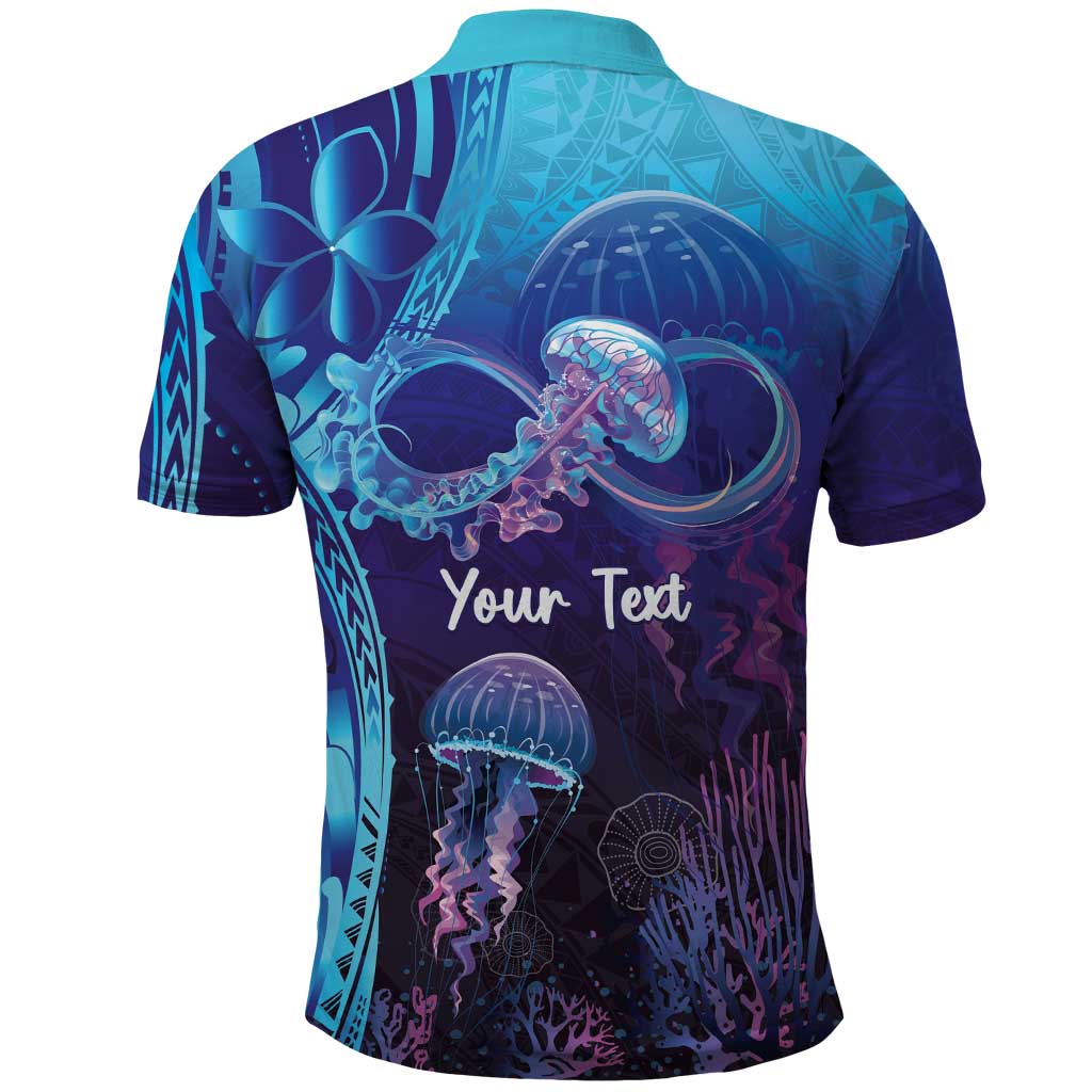Polynesia Jellyfish Memorial Personalised Polo Shirt Infinity Jellies Polynesian Pattern