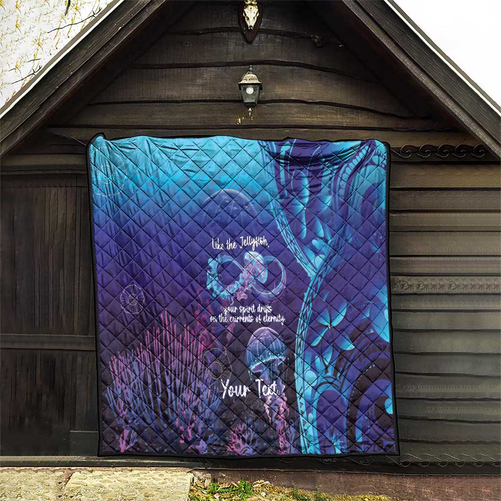 Polynesia Jellyfish Memorial Personalised Quilt Infinity Jellies Polynesian Pattern