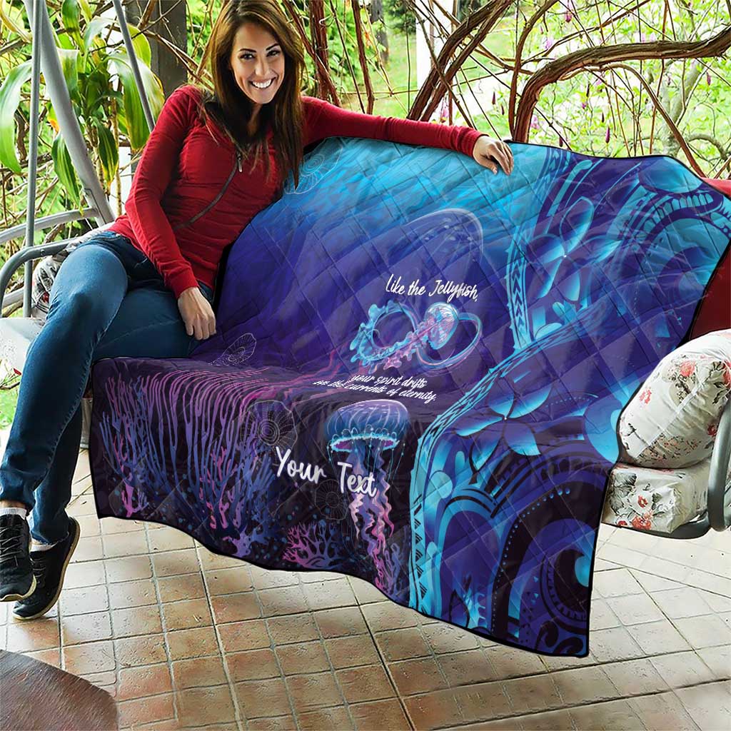 Polynesia Jellyfish Memorial Personalised Quilt Infinity Jellies Polynesian Pattern