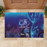 Polynesia Jellyfish Memorial Personalised Rubber Doormat Infinity Jellies Polynesian Pattern