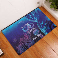 Polynesia Jellyfish Memorial Personalised Rubber Doormat Infinity Jellies Polynesian Pattern