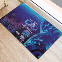 Polynesia Jellyfish Memorial Personalised Rubber Doormat Infinity Jellies Polynesian Pattern