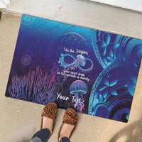 Polynesia Jellyfish Memorial Personalised Rubber Doormat Infinity Jellies Polynesian Pattern
