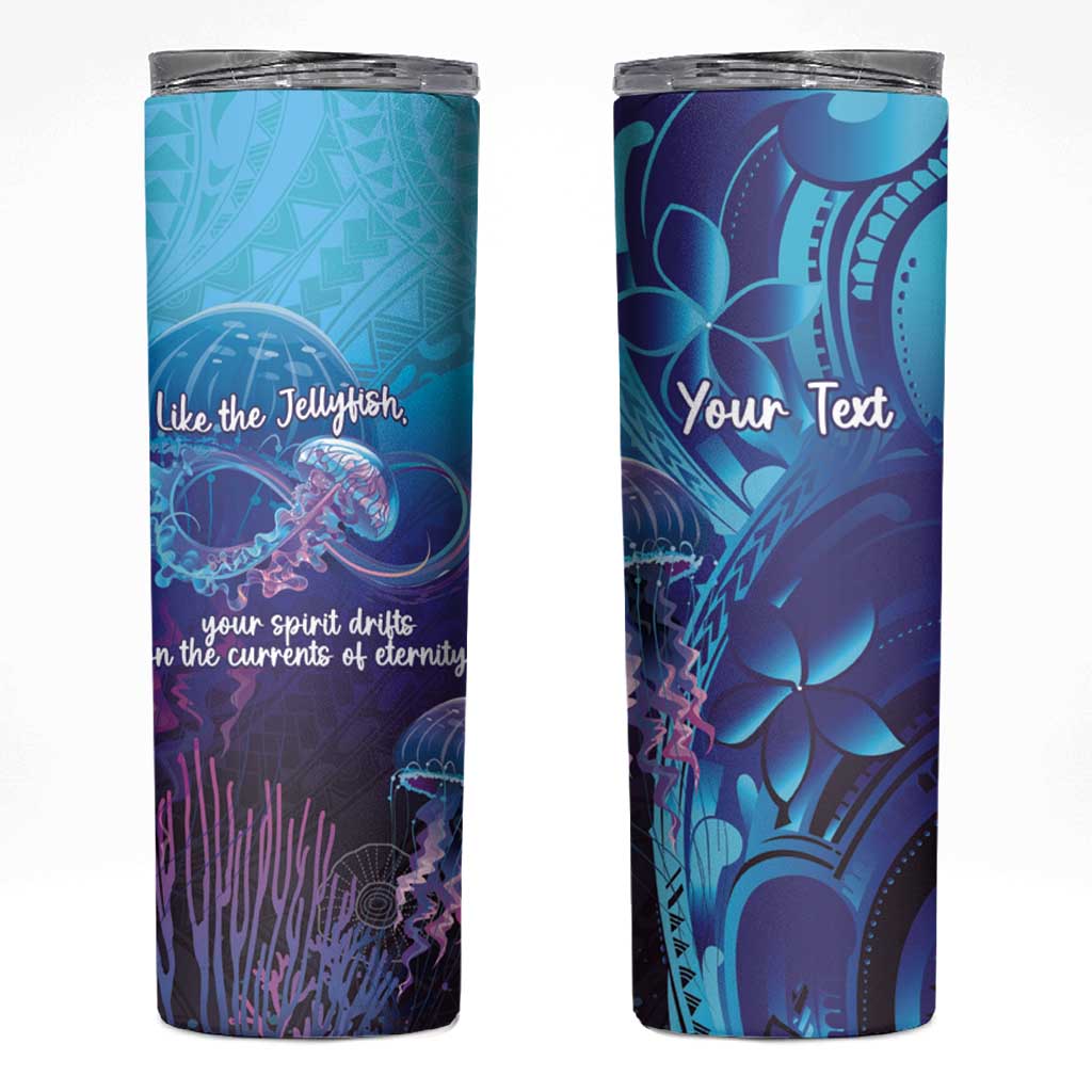 Polynesia Jellyfish Memorial Personalised Skinny Tumbler Infinity Jellies Polynesian Pattern