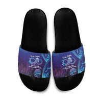 Polynesia Jellyfish Memorial Personalised Slide Sandals Infinity Jellies Polynesian Pattern